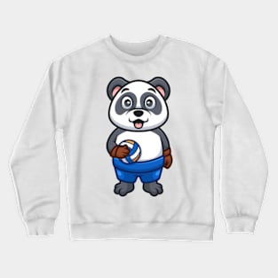 Panda Volleyball Player Cartoon Crewneck Sweatshirt